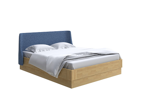 Синяя кровать Lagom Side Wood с подъемным механизмом - Кровать со встроенным ПМ механизмом. 