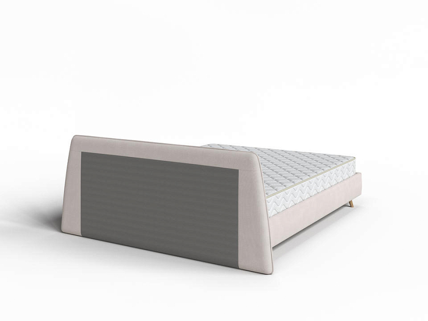 Кровать Binni 200x200 Ткань: Велюр Teddy Снежный - Кровать в стиле современного минимализма.