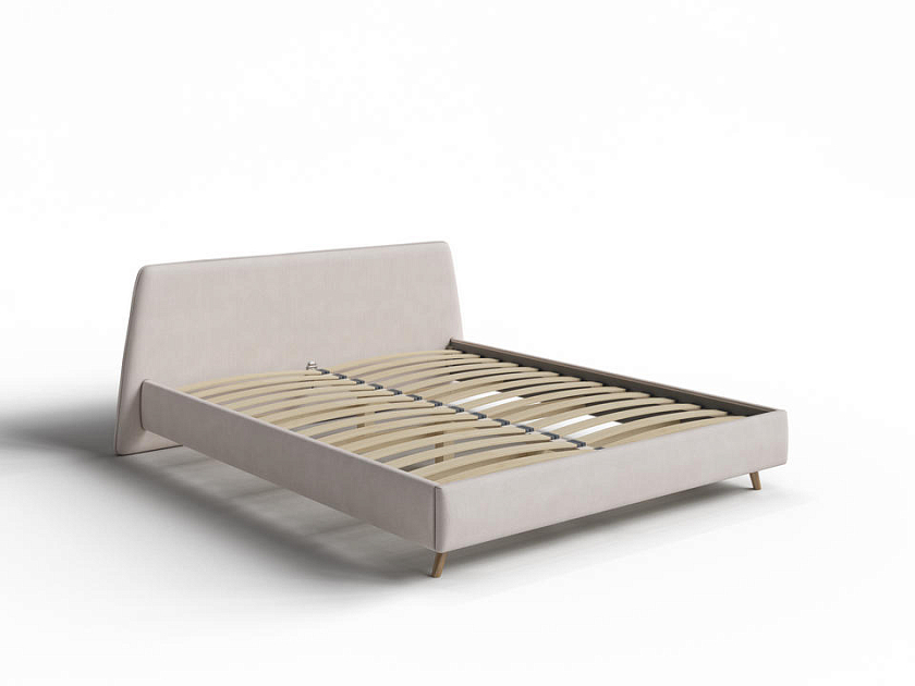 Кровать Binni 80x200 Ткань: Велюр Teddy Снежный - Кровать в стиле современного минимализма.