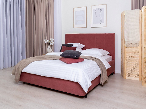 Серая кровать Oktava - Кровать в лаконичном дизайне в обивке из мебельной ткани или экокожи.