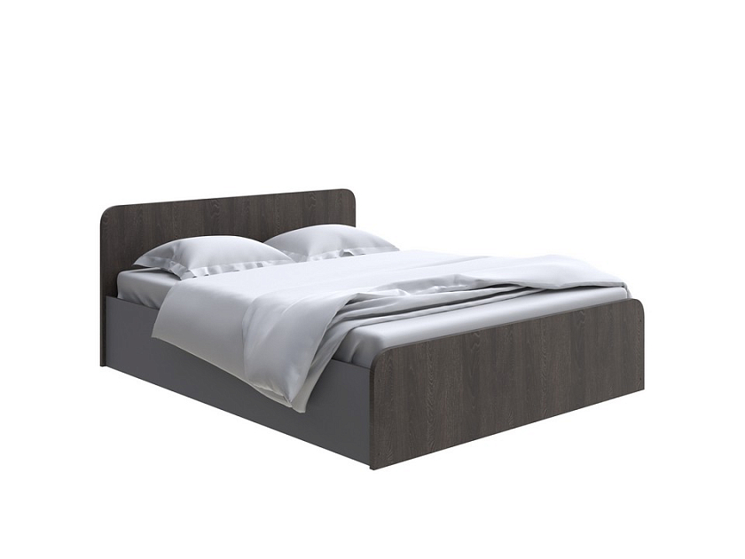 Кровать Way Plus с подъемным механизмом 90x190 ЛДСП Дуб Кантербери/Вулканический серый - Кровать в эко-стиле с глубоким бельевым ящиком