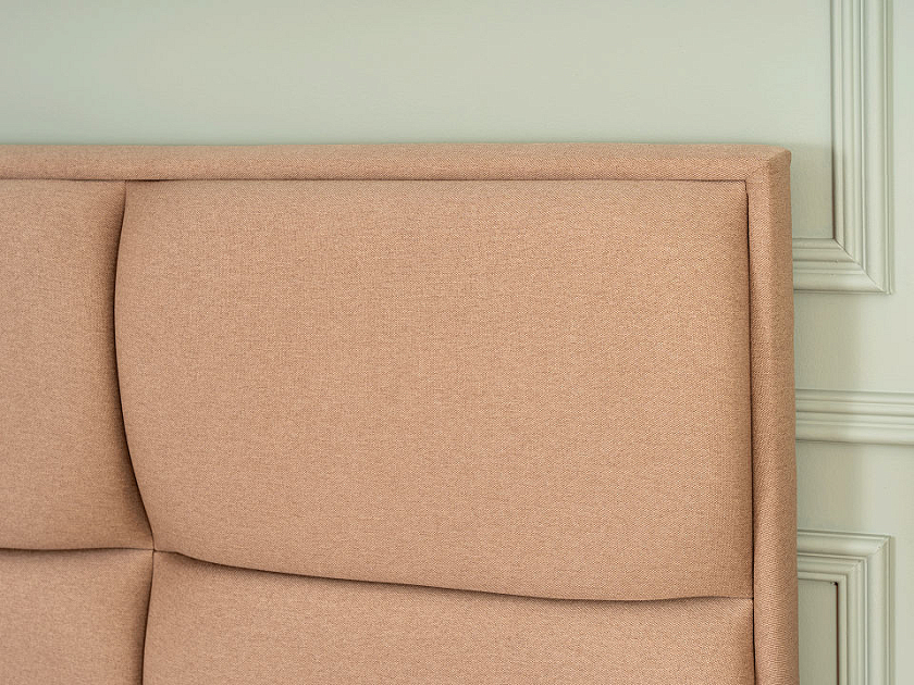 Кровать Malina 160x200 Ткань: Рогожка Тетра Молочный - Изящная кровать без встроенного основания из массива сосны с мягкими элементами.