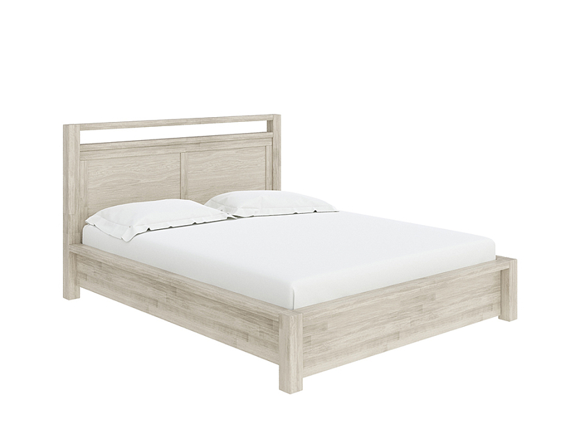 Кровать Fiord с подъемным механизмом 90x200 Массив (дуб) Беленый - Кровать из массива с подъемным механизмом