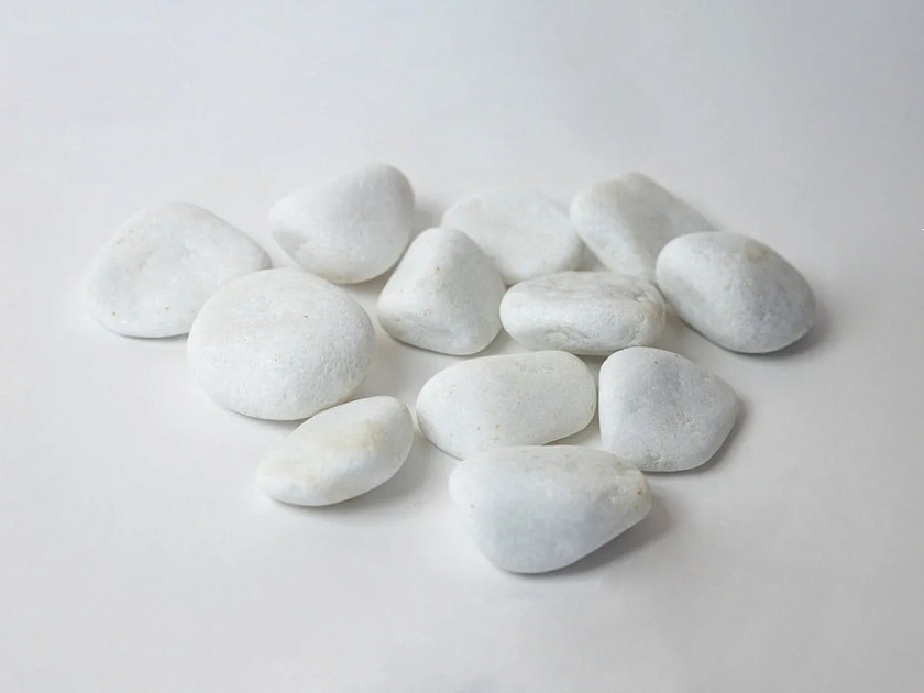 Набор камней для биокаминов - Натуральный белый мрамор для биокаминов