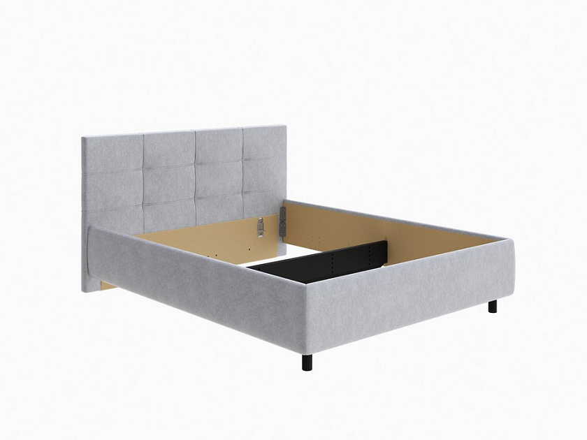 Кровать Next Life 1 80x200 Ткань: Рогожка Levis 83 Светло-Серый - Современная кровать в стиле минимализм с декоративной строчкой