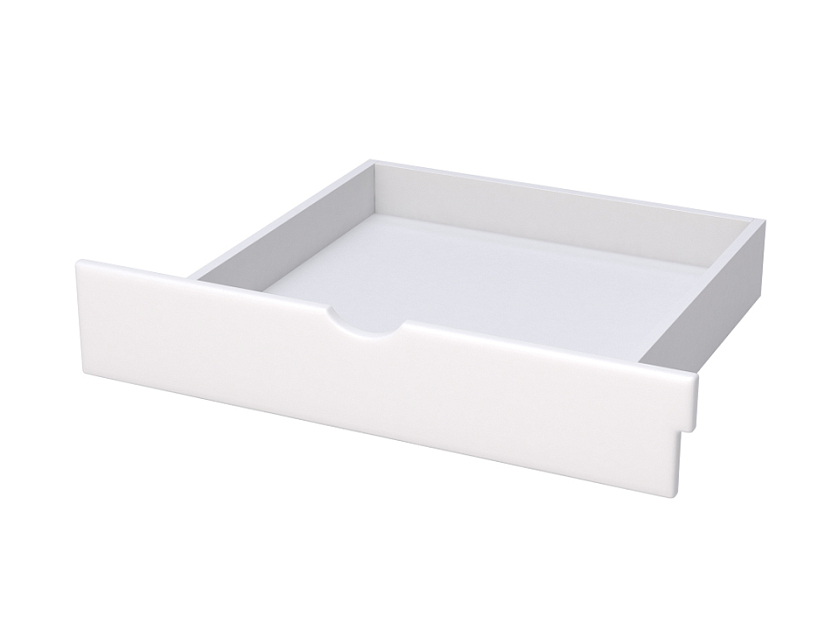Выкатной ящик для кровати Niko, Milena правый 100x75 Массив (сосна) Белая эмаль - Вместительный выкатной ящик на колесиках.