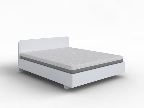 Белая двуспальная кровать Minima с подъемным механизмом - Кровать в стиле экоминимализма.