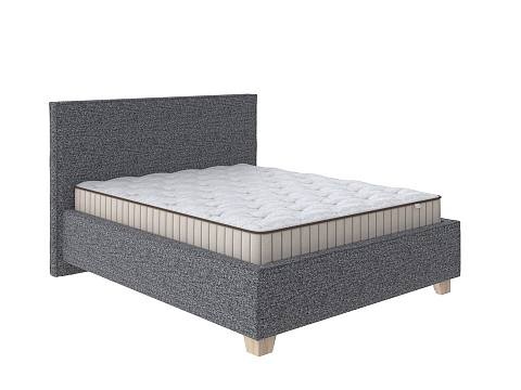 Двуспальная кровать с матрасом Hygge Simple - Мягкая кровать с ножками из массива березы и объемным изголовьем