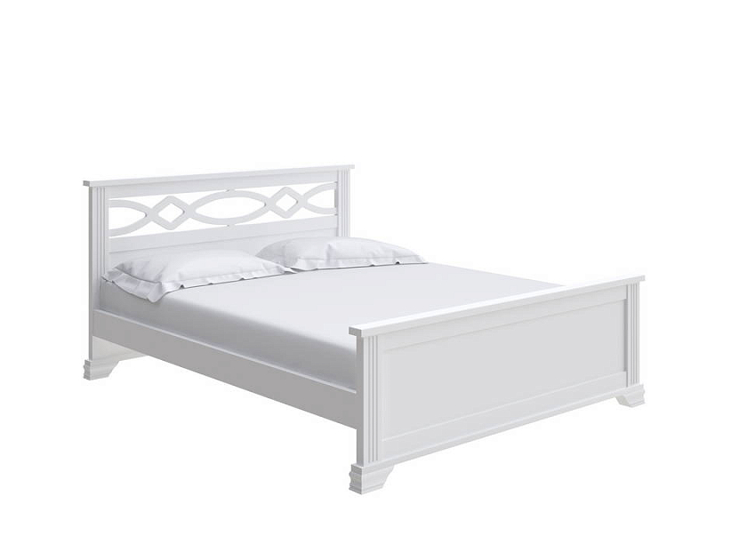 Кровать Niko 180x220 Массив (сосна) Белая эмаль - Кровать в стиле современной классики из массива