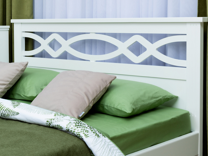 Кровать Niko 160x200 Массив (сосна) Белая эмаль - Кровать в стиле современной классики из массива