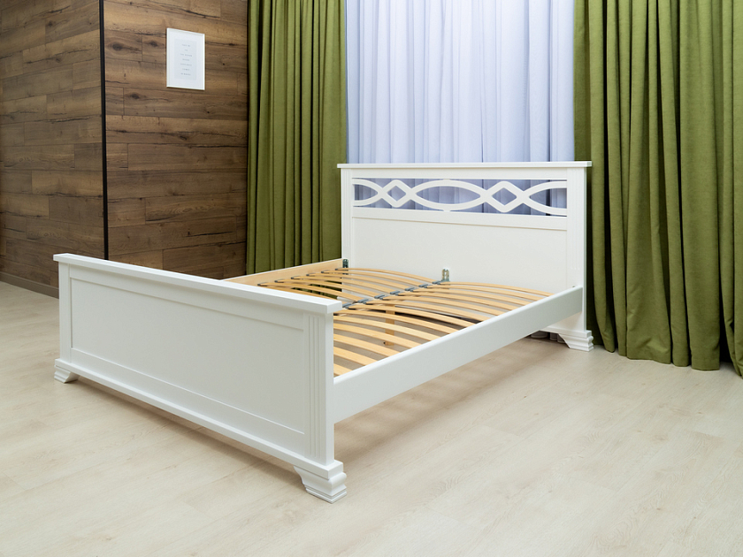 Кровать Niko 160x200 Массив (сосна) Белая эмаль - Кровать в стиле современной классики из массива