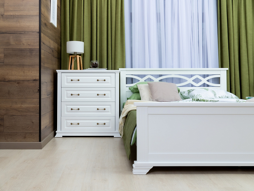 Кровать Niko 200x210 Массив (сосна) Белая эмаль - Кровать в стиле современной классики из массива