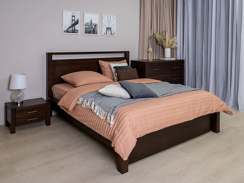 Кровать 120х190 Fiord - Кровать из массива с декоративной резкой в изголовье.