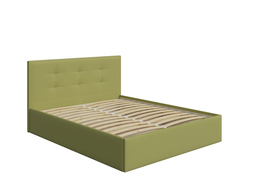 Кровать Forsa 140x200 Ткань: Рогожка Тетра Яблоко - Универсальная кровать с мягким изголовьем, выполненным из рогожки.