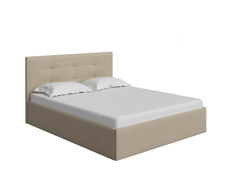 Кровать Forsa 160x200 Ткань: Рогожка Тетра Имбирь - Универсальная кровать с мягким изголовьем, выполненным из рогожки.