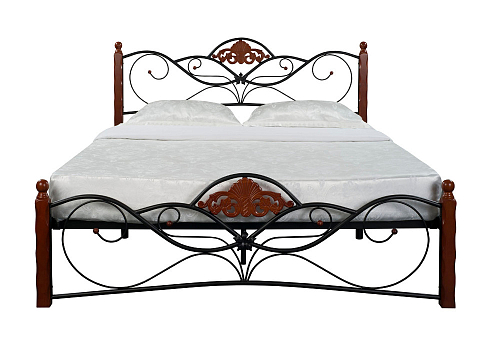 Металлическая кровать Garda 2R - Кровать из массива березы с фигурной металлической решеткой.