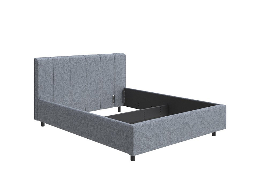 Кровать Nuvola-7 NEW 140x200 Ткань: Рогожка Levis 83 Светло-Серый - Современная кровать в стиле минимализм