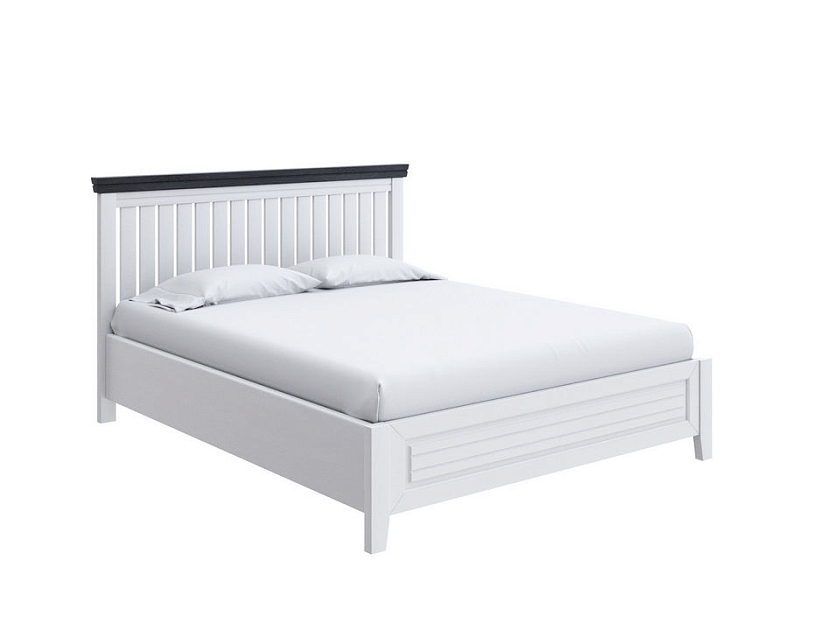 Кровать Olivia с подъемным механизмом 200x190 Массив (сосна) Белая эмаль/Венге - Кровать с подъёмным механизмом из массива с контрастной декоративной планкой.